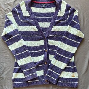 Striped Purple and Cream Women's Sweater